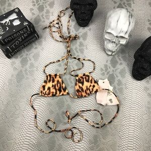 Hot as hell cheetah print skimpy bikini top